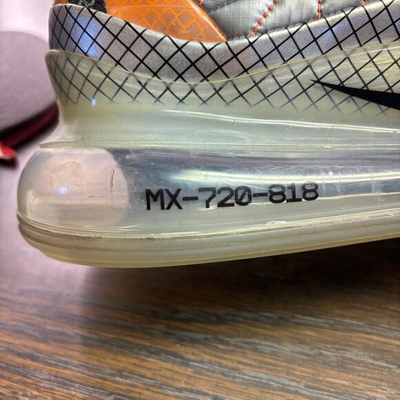 Nike Air MAX 720-818 Sneakers Mens 11 Metallic Silver/Black/Orange BV5841-001 main image 6